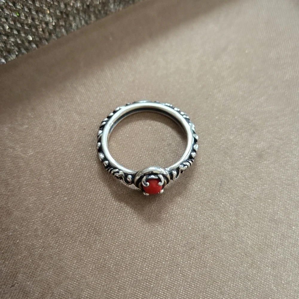 Carolyn Pollack Sterling Red Coral Ring